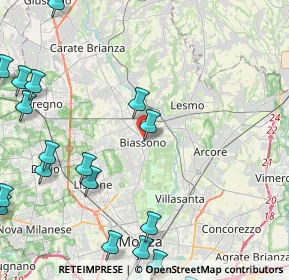 Mappa Via Porta Mugnaia, 20853 Biassono MB, Italia (6.4985)