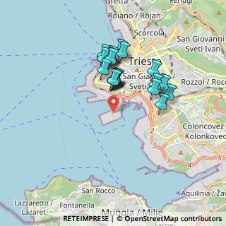 Mappa Punto Franco Nuovo Molo VII, 34123 Trieste TS, Italia (1.458)
