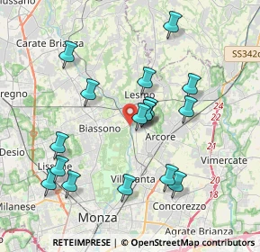 Mappa Via della Stazione, 20853 Biassono MB, Italia (3.65412)