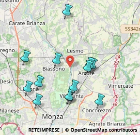 Mappa Via della Stazione, 20853 Biassono MB, Italia (3.96308)