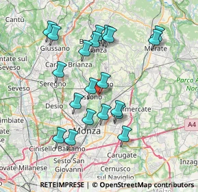 Mappa Via della Stazione, 20853 Biassono MB, Italia (7.183)