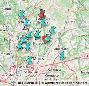 Mappa Via della Stazione, 20853 Biassono MB, Italia (6.85688)