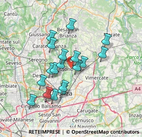 Mappa Via della Stazione, 20853 Biassono MB, Italia (6.13)