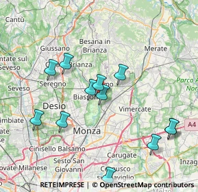Mappa Via della Stazione, 20853 Biassono MB, Italia (7.87417)