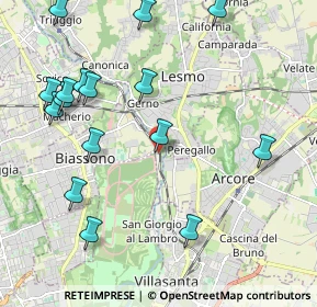 Mappa Via della Stazione, 20853 Biassono MB, Italia (2.45438)