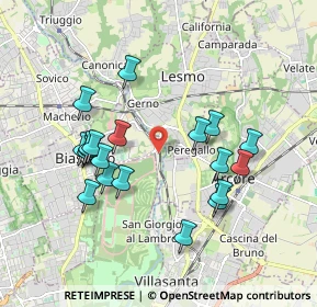 Mappa Biassono-lesmo Parco, 20853 Biassono MB, Italia (1.796)