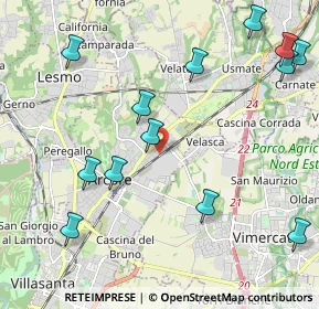 Mappa Via Niccolò Copernico, 20862 Arcore MB, Italia (2.54692)