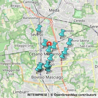 Mappa Via Fabio Filzi, 20811 Cesano Maderno MB, Italia (1.54133)
