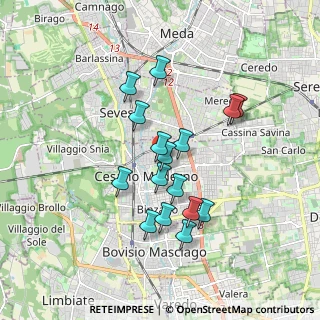 Mappa Via Fabio Filzi, 20811 Cesano Maderno MB, Italia (1.52875)