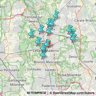 Mappa Via Fabio Filzi, 20811 Cesano Maderno MB, Italia (3.06538)