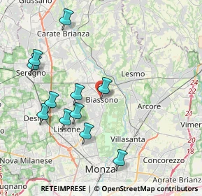 Mappa Via Ansperto da Biassono, 20853 Biassono MB, Italia (4.11273)