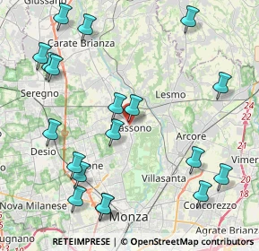 Mappa Via Ansperto da Biassono, 20853 Biassono MB, Italia (5.03158)