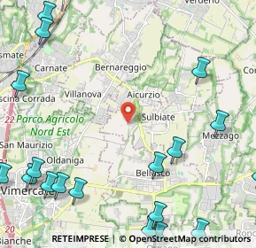 Mappa Via ai Quadri, 20884 Sulbiate MB, Italia (3.443)