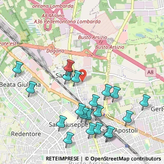 Mappa Via Giuseppe Piermarini, 21052 Busto Arsizio VA, Italia (1.204)