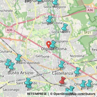 Mappa Via Oriani, 21057 Olgiate Olona VA, Italia (3.6225)