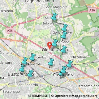 Mappa Via Oriani, 21057 Olgiate Olona VA, Italia (2.174)