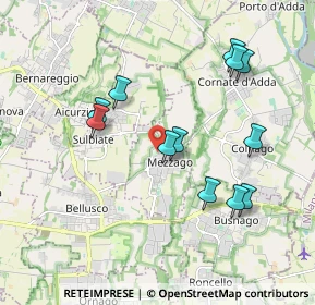 Mappa Via della Cooperazione, 20883 Mezzago MB, Italia (1.85917)