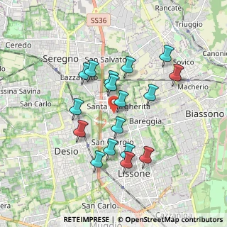 Mappa Via Montelungo, 20851 Santa Margherita MB, Italia (1.61882)