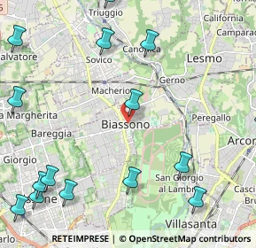 Mappa Piazza S. Francesco, 20853 Biassono MB, Italia (3.13188)
