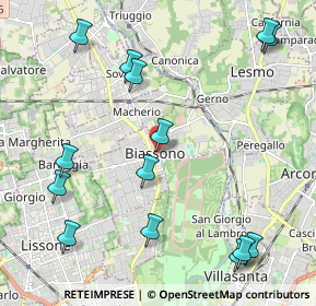 Mappa Via Segramora, 20046 Biassono MB, Italia (2.585)