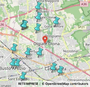 Mappa Via Giuseppe Mazzini, 21057 Olgiate Olona VA, Italia (2.47133)