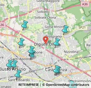 Mappa Via Giuseppe Mazzini, 21057 Olgiate Olona VA, Italia (2.83923)