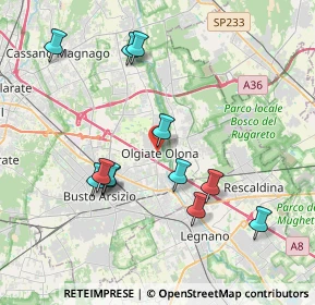 Mappa Via Giuseppe Mazzini, 21057 Olgiate Olona VA, Italia (3.86667)