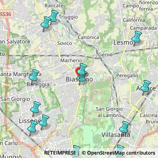 Mappa Via San Martino, 20853 Biassono MB, Italia (3.11308)