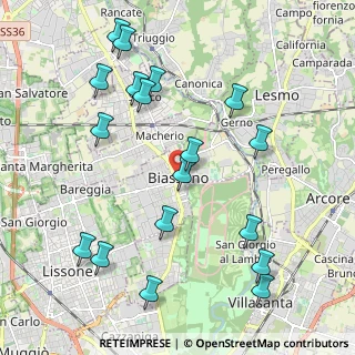 Mappa Via San Martino, 20853 Biassono MB, Italia (2.335)