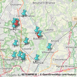 Mappa Via San Martino, 20853 Biassono MB, Italia (4.94353)