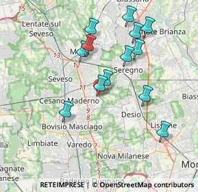Mappa Via per Desio, 20813 Desio MB, Italia (3.63231)