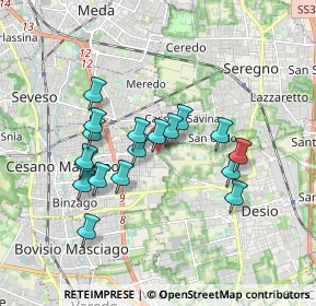 Mappa Via per Desio, 20813 Desio MB, Italia (1.54167)