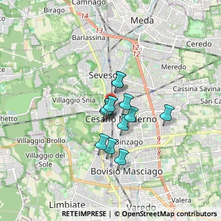 Mappa Via Santo Stefano, 20811 Cesano Maderno MB, Italia (1.07385)
