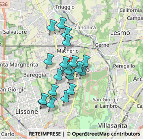 Mappa Via Cesare Battisti, 20853 Biassono MB, Italia (1.375)