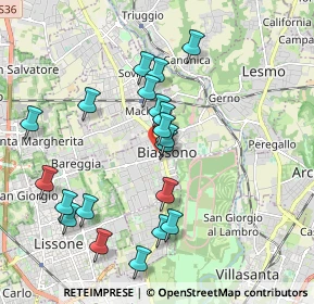 Mappa Via Cesare Battisti, 20853 Biassono MB, Italia (1.873)