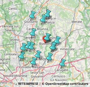 Mappa Via Cesare Battisti, 20853 Biassono MB, Italia (6.31611)