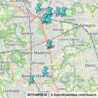 Mappa Superstrada Milano - Meda - Lentate, 20811 Cesano Maderno MB, Italia (2.50182)