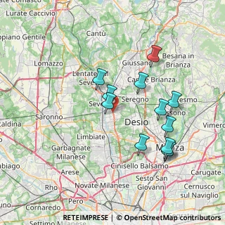 Mappa Superstrada Milano - Meda - Lentate, 20811 Cesano Maderno MB, Italia (7.0925)