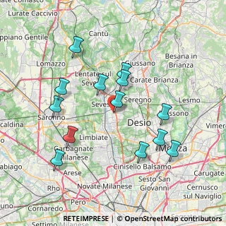 Mappa Via Alberto da Giussano, 20811 Cesano Maderno MB, Italia (7.44308)
