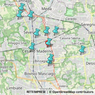 Mappa Via Alberto da Giussano, 20811 Cesano Maderno MB, Italia (2.00636)