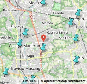 Mappa CESANO MADERNO Molinello-Molino Arese, 20031 Cesano Maderno MB, Italia (3.20667)