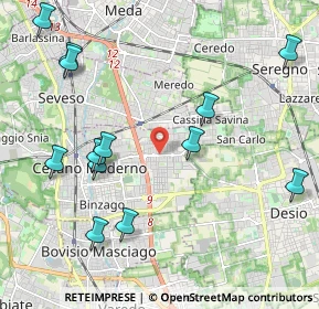 Mappa CESANO MADERNO Molinello-Molino Arese, 20031 Cesano Maderno MB, Italia (2.43769)