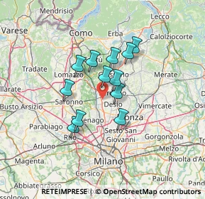 Mappa CESANO MADERNO Molinello-Molino Arese, 20031 Cesano Maderno MB, Italia (9.77833)