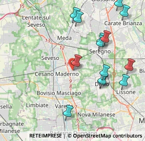 Mappa CESANO MADERNO Molinello-Molino Arese, 20031 Cesano Maderno MB, Italia (4.54071)