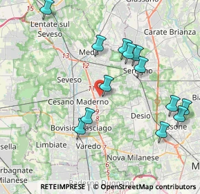 Mappa CESANO MADERNO Molinello-Molino Arese, 20031 Cesano Maderno MB, Italia (4.19923)