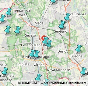 Mappa CESANO MADERNO Molinello-Molino Arese, 20031 Cesano Maderno MB, Italia (6.15)