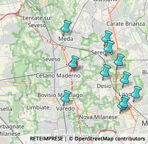 Mappa CESANO MADERNO Molinello-Molino Arese, 20031 Cesano Maderno MB, Italia (4.41364)