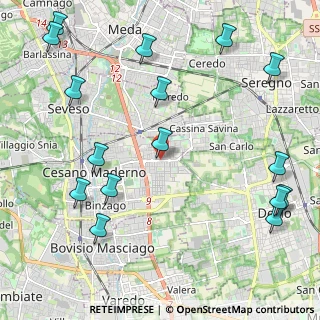 Mappa Via Molino Arese, 20031 Cesano Maderno MB, Italia (2.795)