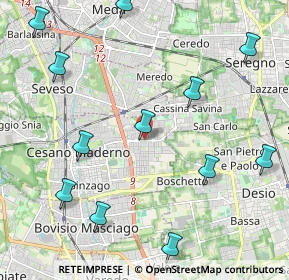 Mappa Via Molino Arese, 20031 Cesano Maderno MB, Italia (2.6125)