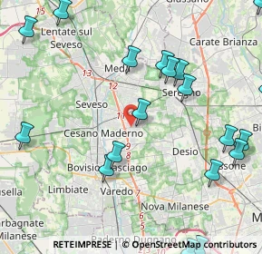 Mappa Piazza Monte Bianco, 20031 Cesano Maderno MB, Italia (5.76)